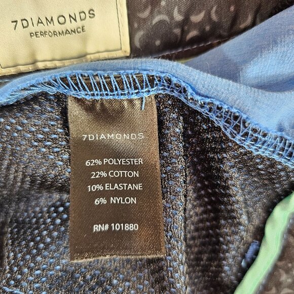 7 Diamonds Mens Size 38 Performance Shorts Blue - Picture 4 of 6